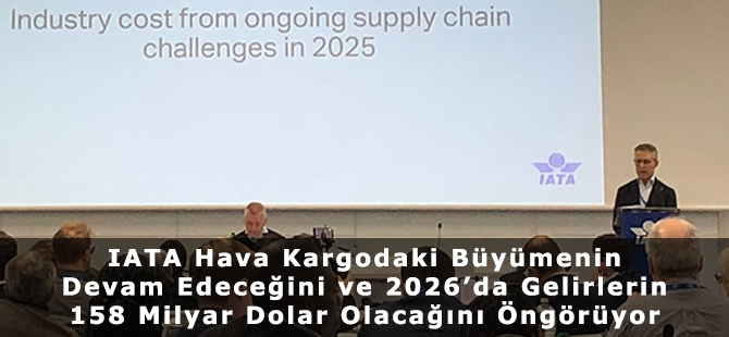 IATA Hava Kargodaki Büyümenin Devam Edeceğini ve 2026’da Gelirlerin 158 Milyar Dolar Olacağını Öngörüyor