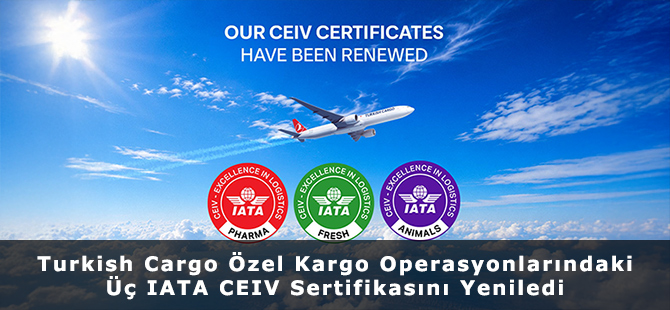 Turkish Cargo Özel Kargo Operasyonlarındaki Üç IATA CEIV Sertifikasını Yeniledi