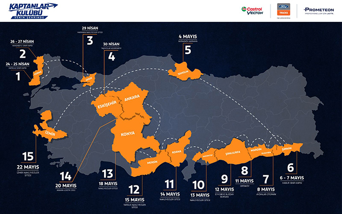 13 şehir, 15 durak, 4.500 kilometrelik yolculuk