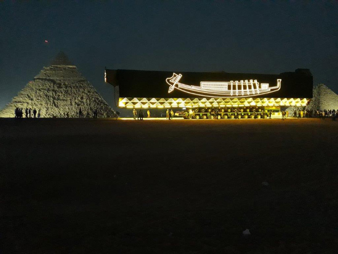 The 4,500-year-old “solar boat” arrived at the Grand Egyptian Museum on KAMAG modular vehicles.