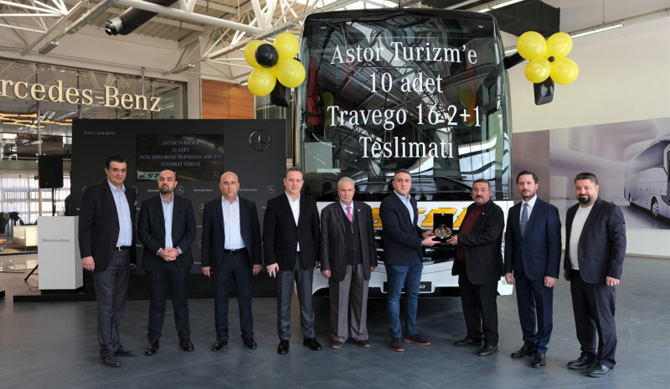 Mercedes-Benz Türk, Astor Turizm’in satın aldığı 10 Adet Travego 16 2+1 otobüsün ilk 5 adedini teslim etti.
