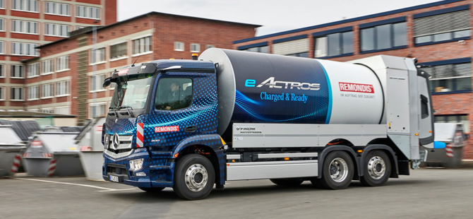 eActros Köln’de Atık Toplama Aracı Olarak Hizmete Başladı