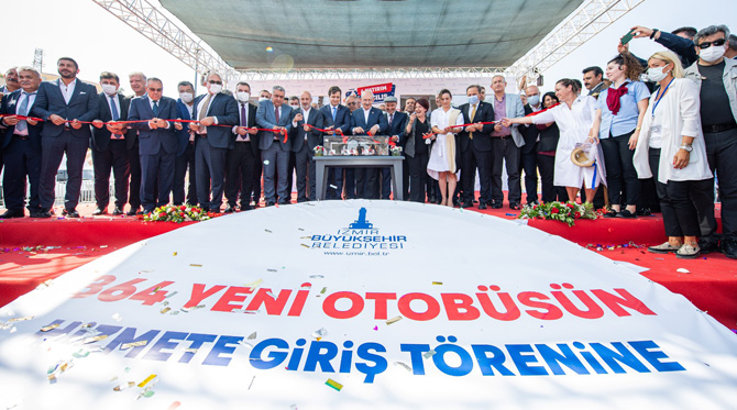 İzmirlileri Taşıyacak 364 Otokar Otobüsü Törenle Hizmete Başladı