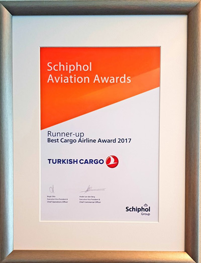 Turkish Cargo’ya 2017 Schiphol Havacılık Ödülü