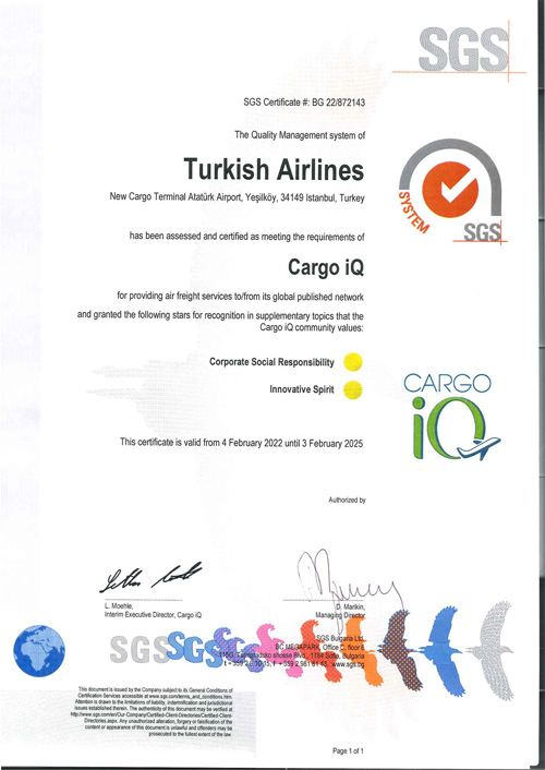 Turkish Cargo Hizmet Kalitesini Cargo iQ ile Tescilledi