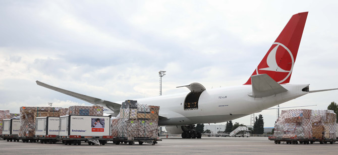 Turkish Cargo Kıtalararasında Kurduğu Hava Kargo Köprüsüyle Kovid-19 Aşılarını Taşıyor